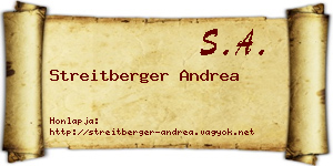 Streitberger Andrea névjegykártya